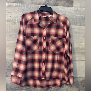 Levi's Red and Brown Plaid Shirt